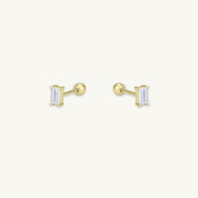 Baguette Barbell Stud Cartilage Earrings