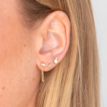 Baguette Chain Drop Stud Earrings