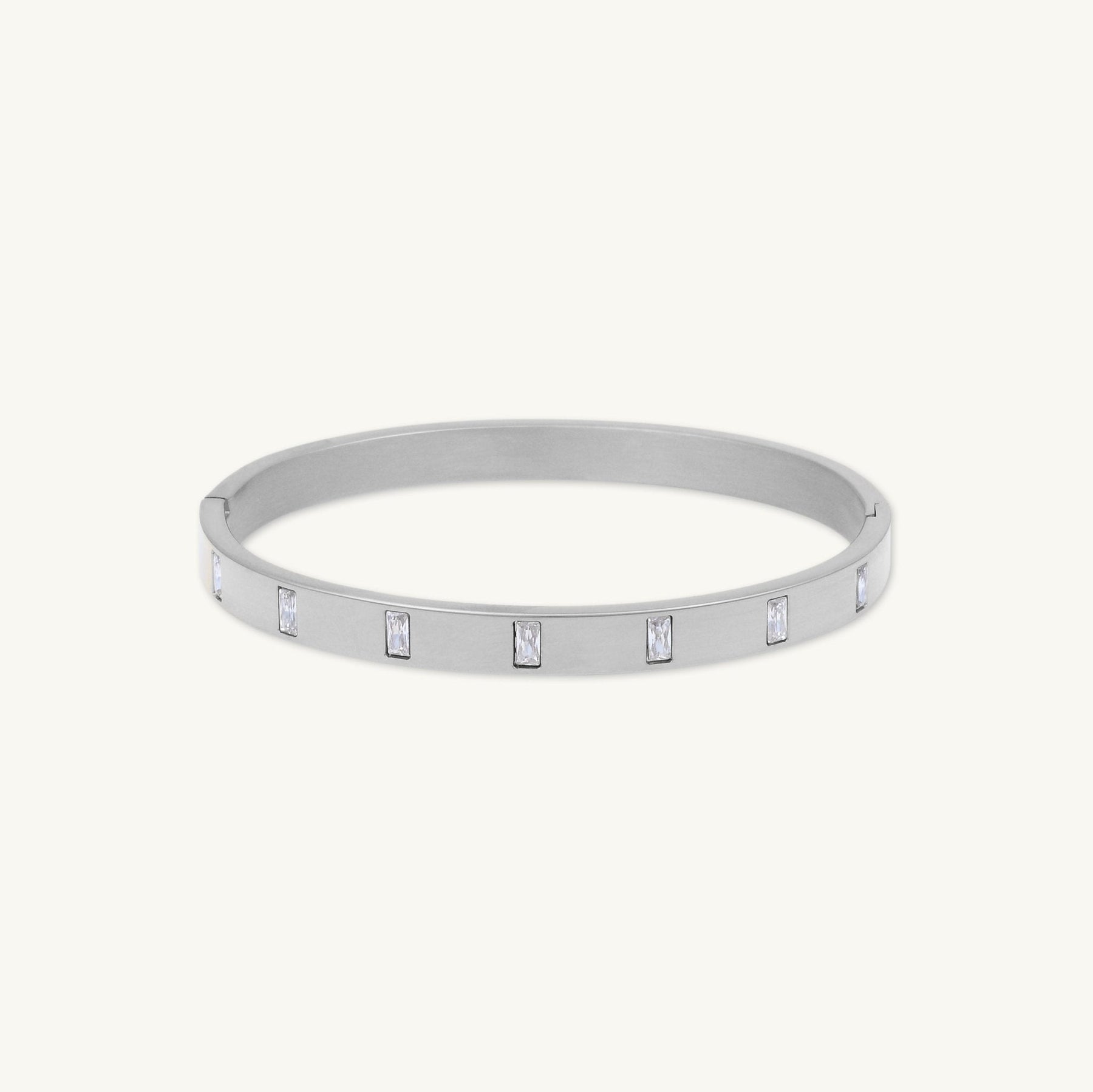 Baguette Hinged Bangle Bracelet