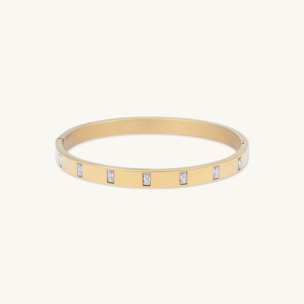 Baguette Hinged Bangle Bracelet