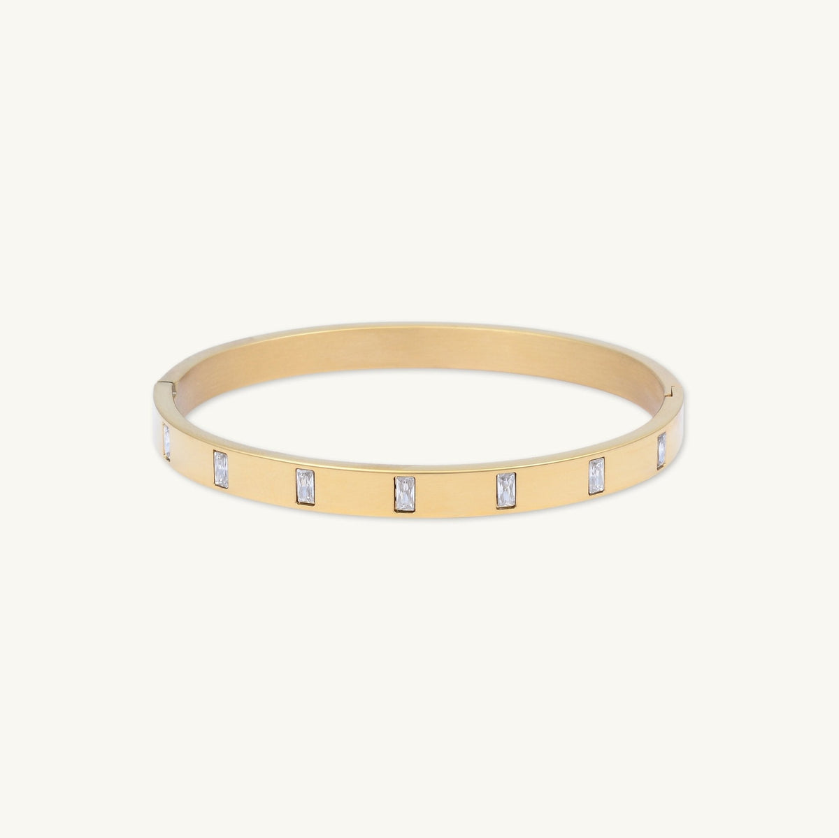 Baguette Hinged Bangle Bracelet