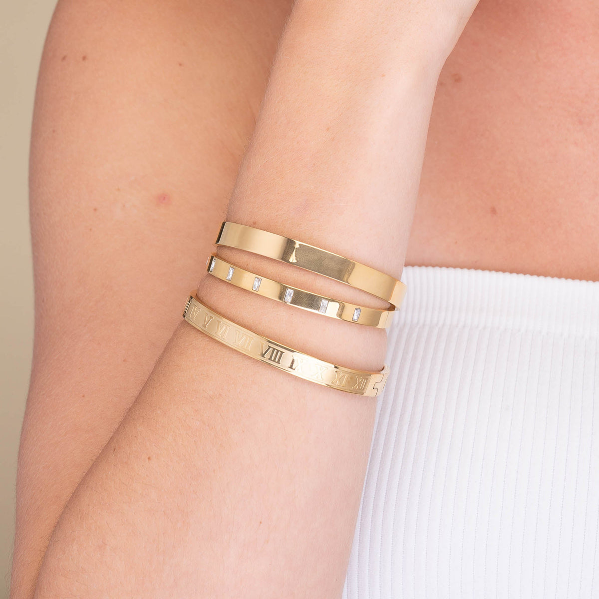 Baguette Hinged Bangle Bracelet