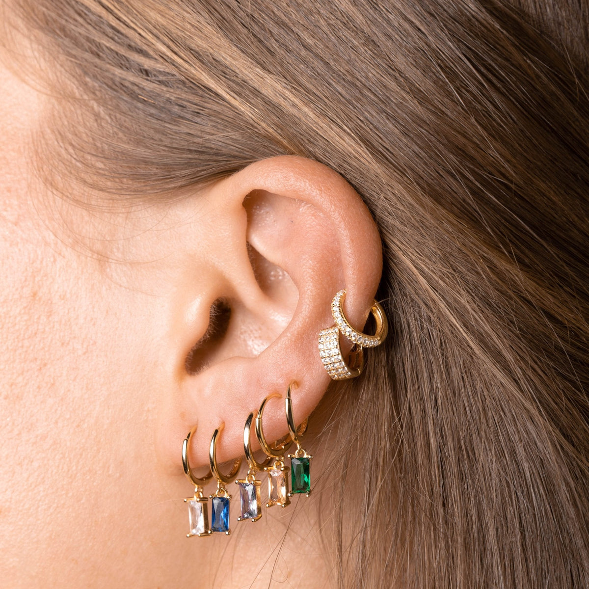 Baguette Hoop Earrings