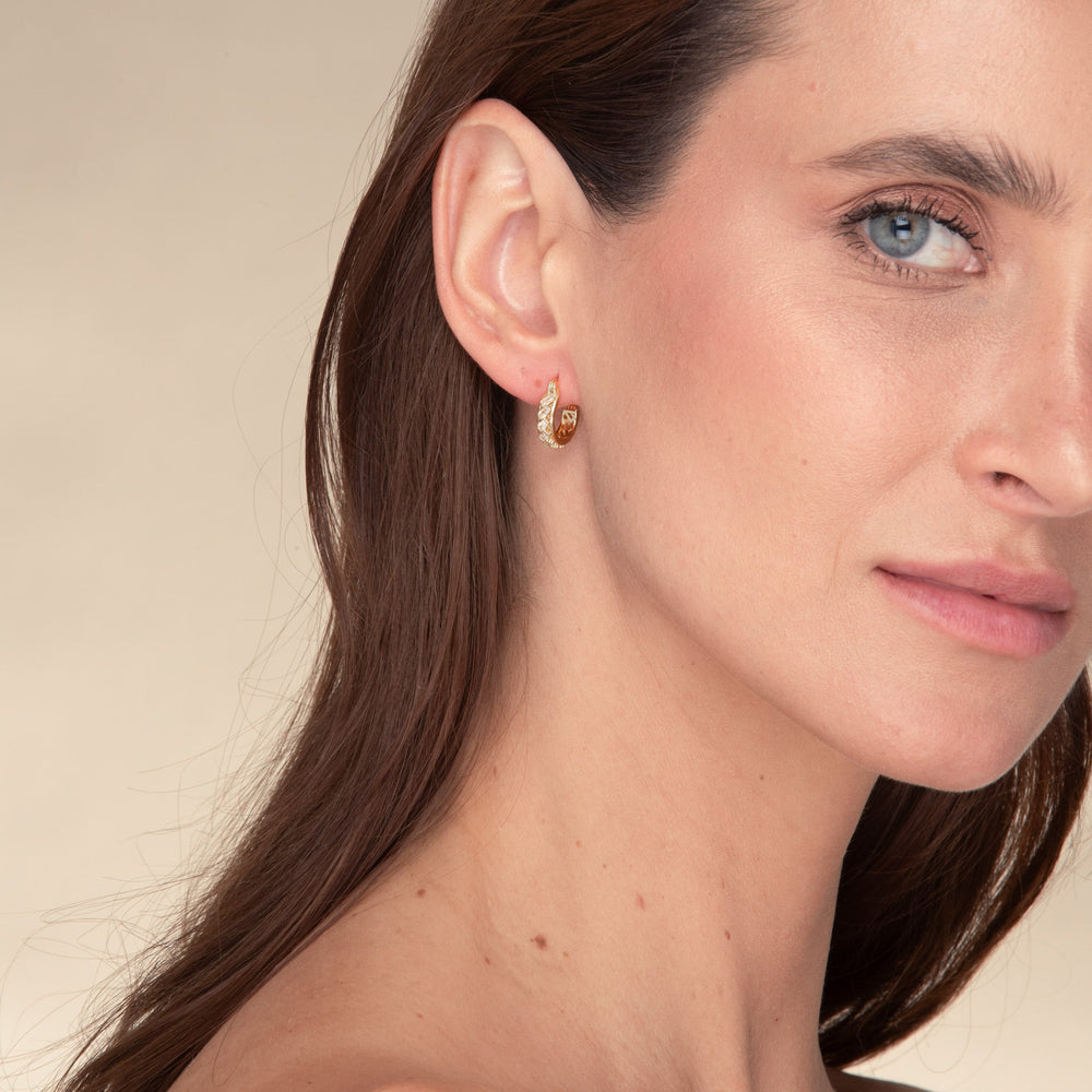Baguette Sapphire Hoop Earrings