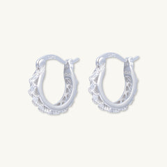 Baguette Sapphire Hoop Earrings
