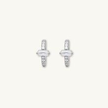 Baguette Zirconia Huggie Hoop Earrings