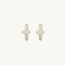 Baguette Zirconia Huggie Hoop Earrings