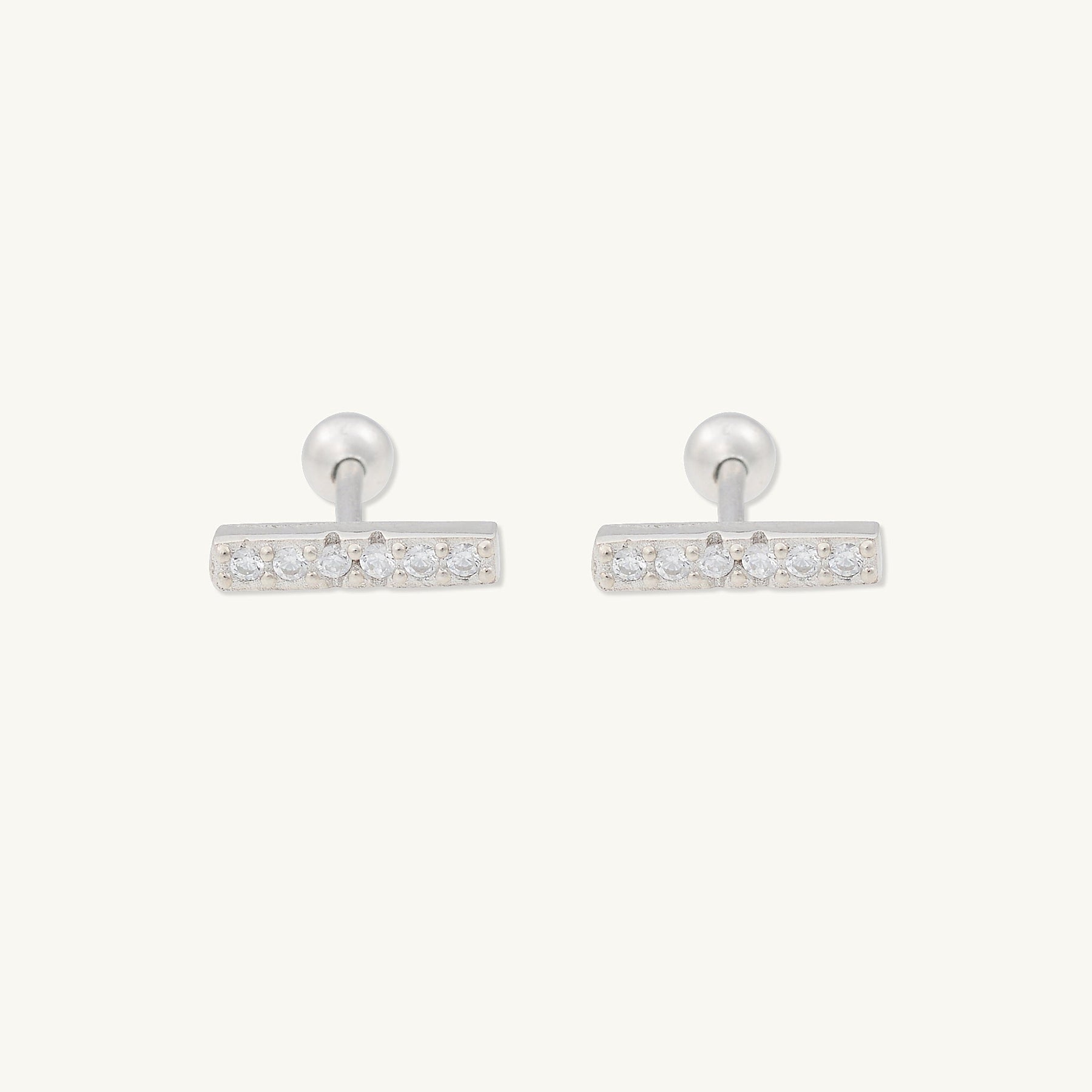 Bar Sapphire Barbell Stud Cartilage Earrings