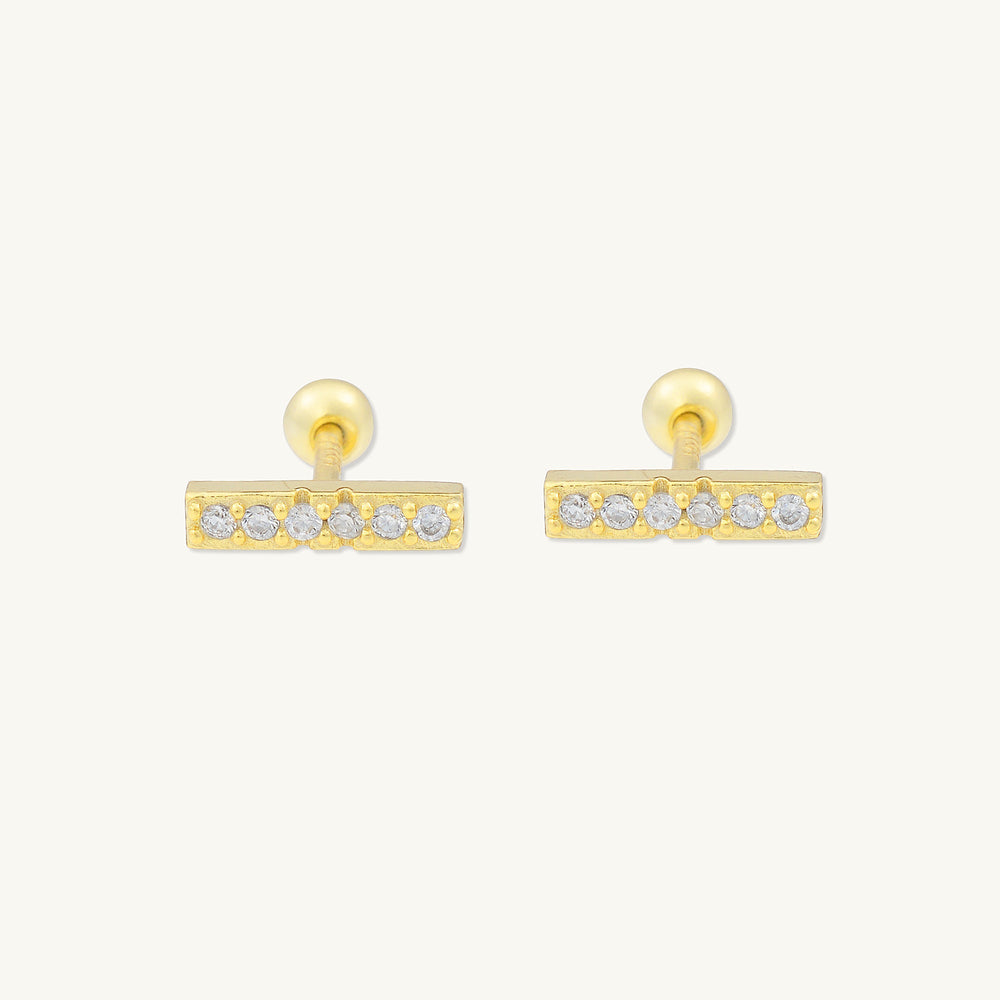 Bar Sapphire Barbell Stud Cartilage Earrings