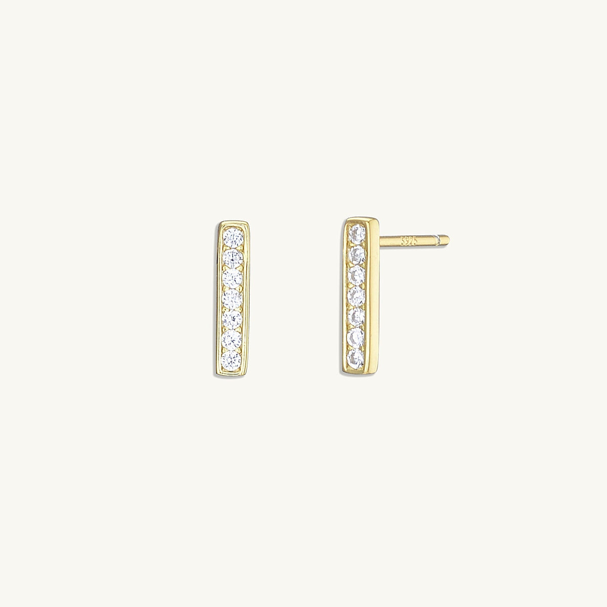 Bar Zirconia Stud Earrings
