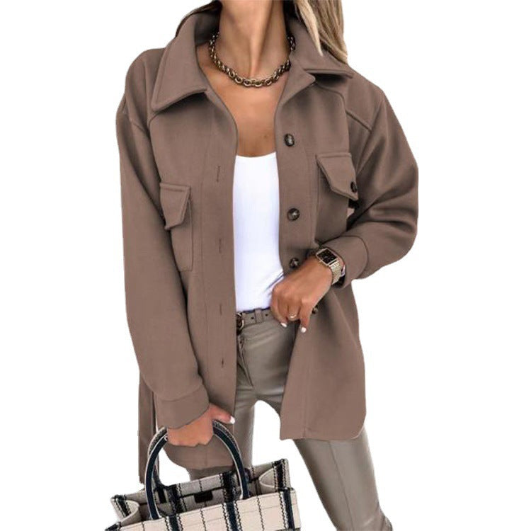 Kayleigh Women's Over Shirt – Beige Oversize with Straight Cut, Chic & Casual Style