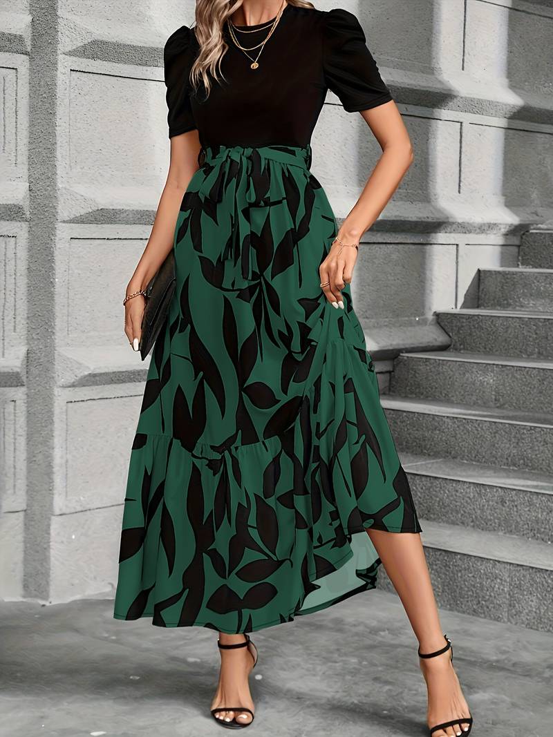 Lulu Floral Dress Woman – Round Neck & Floral Print Ideal Spring-Summer