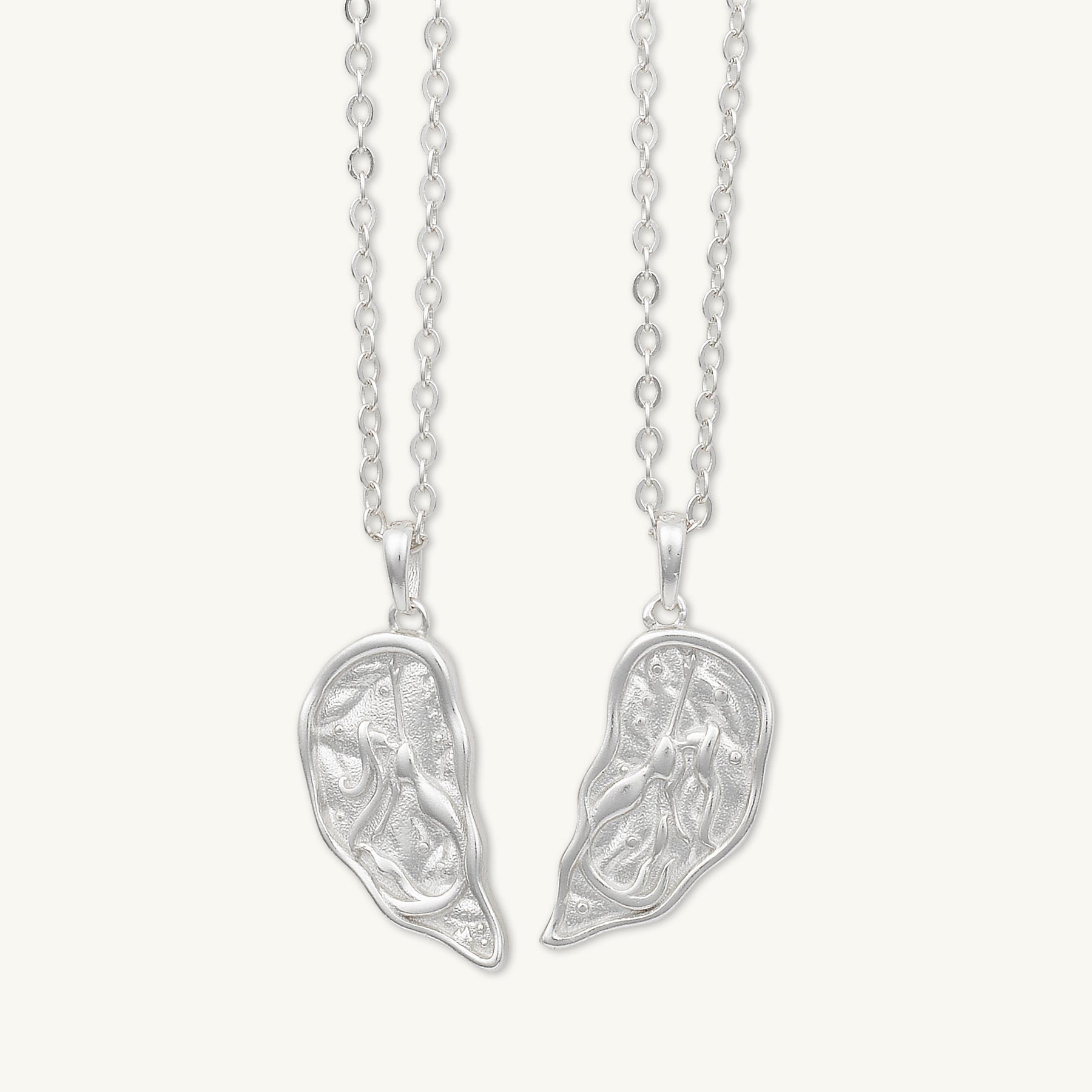 Best Friend / Sister Heart Mermaid Necklace Set