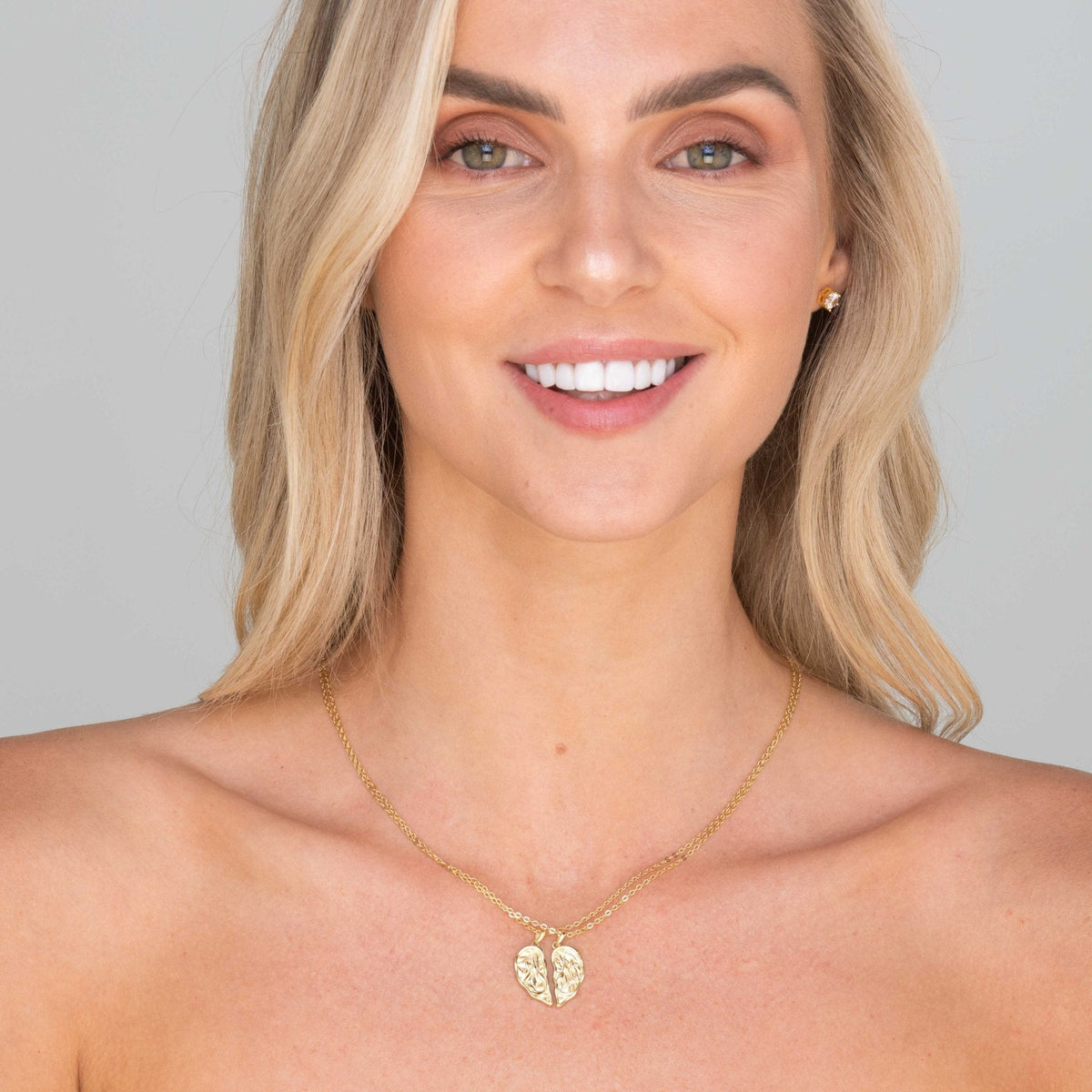 Best Friend / Sister Heart Mermaid Necklace Set