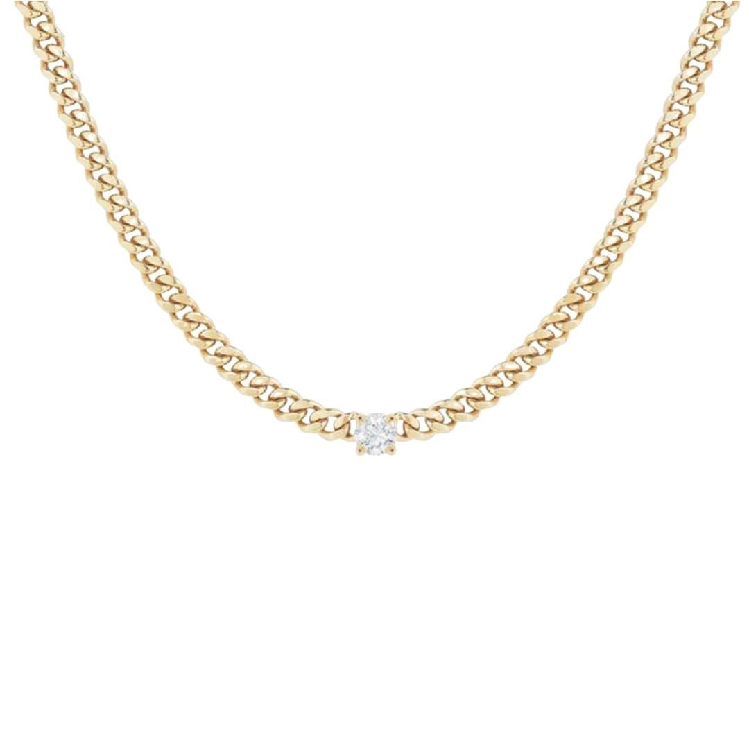 Bezel Cuban Chain Necklace