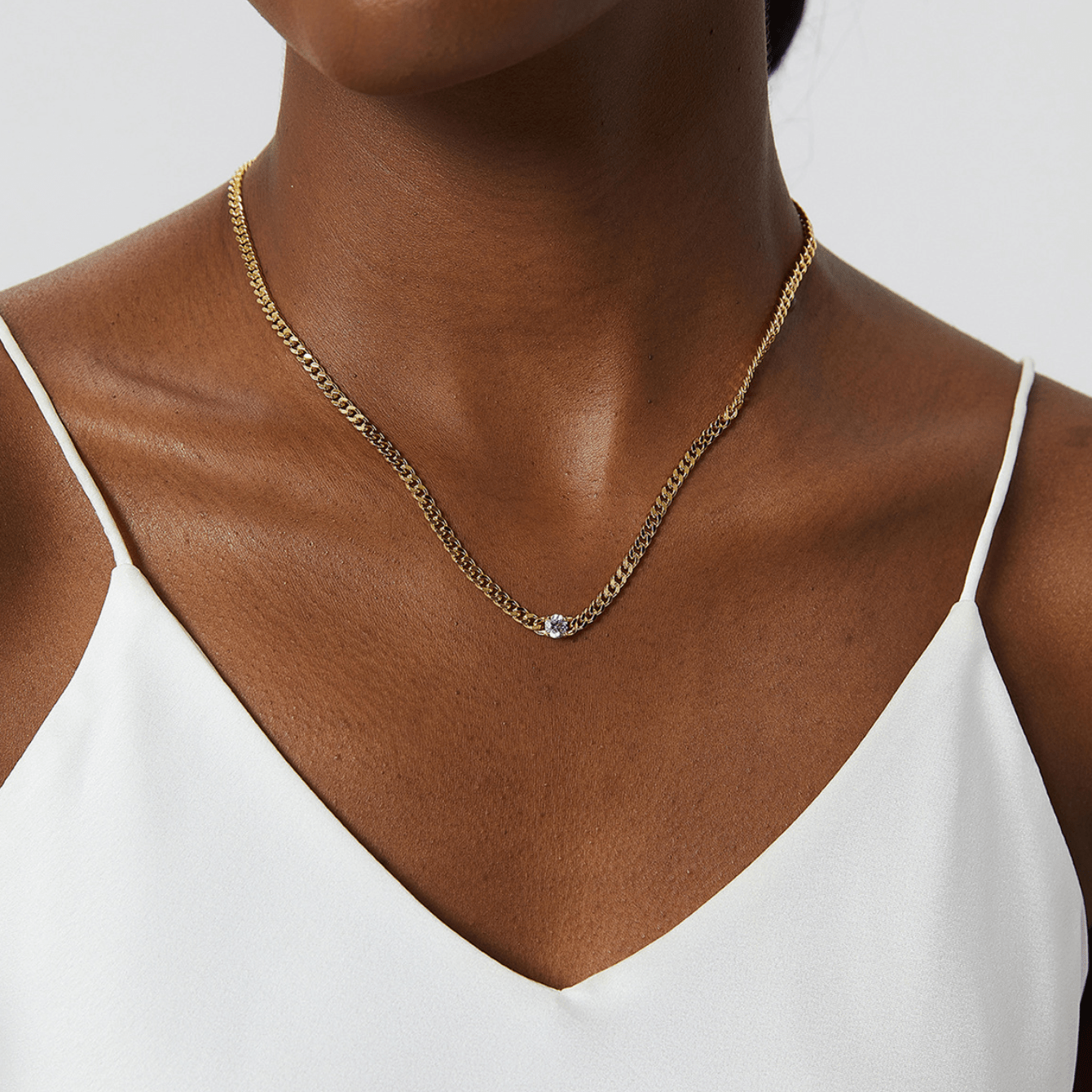 Bezel Cuban Chain Necklace