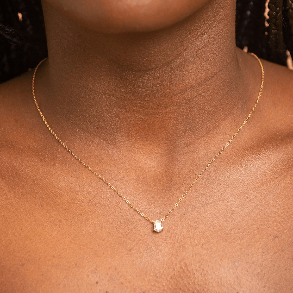 Birthstone Pear Shaped Necklace April