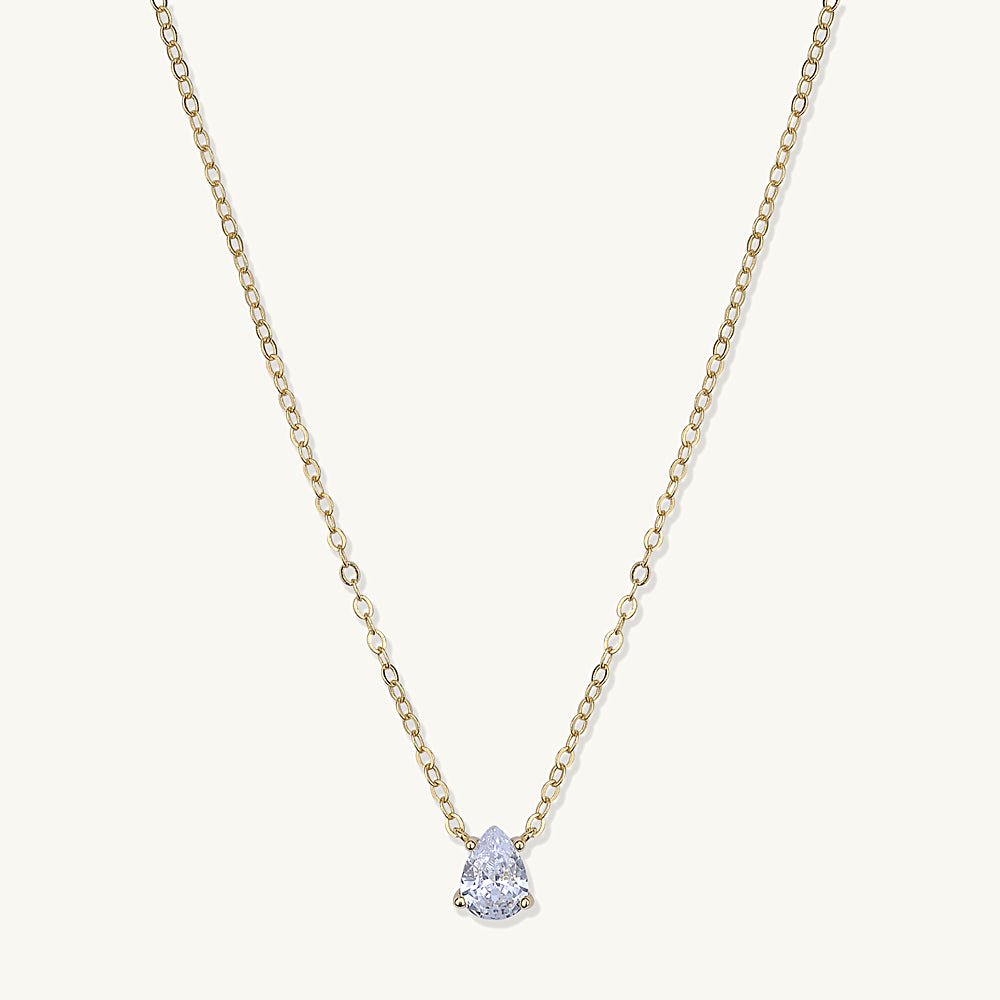 Birthstone Pear Shaped Necklace April