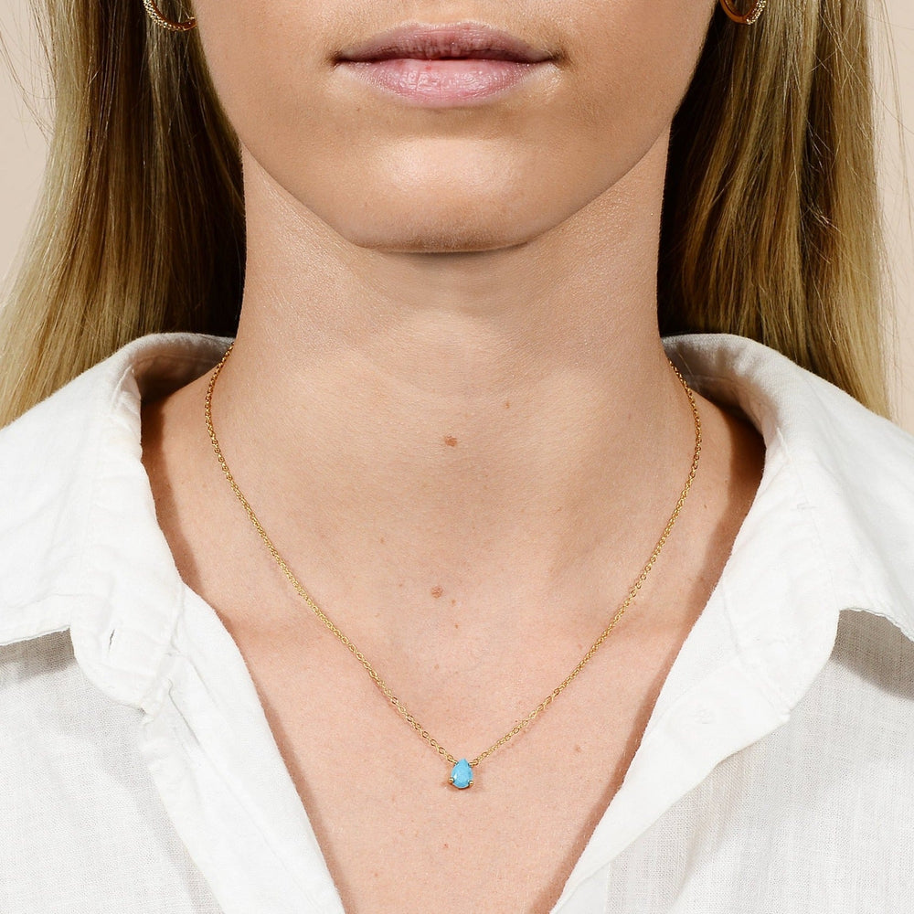 Birthstone Pear Shaped Necklace December