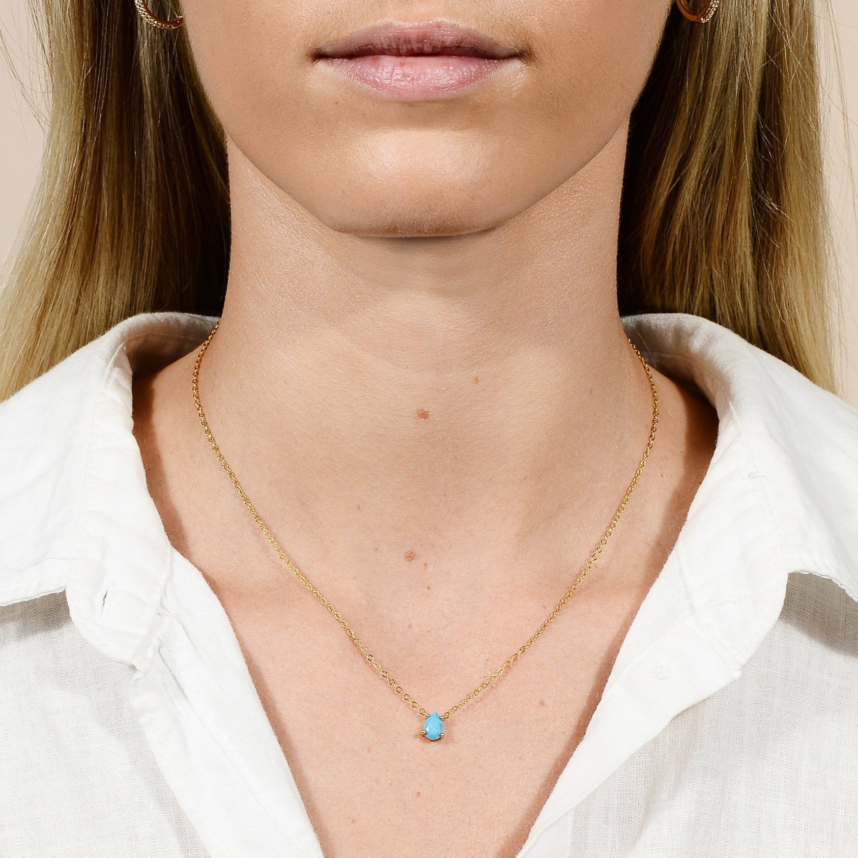 Birthstone Pear Shaped Necklace December
