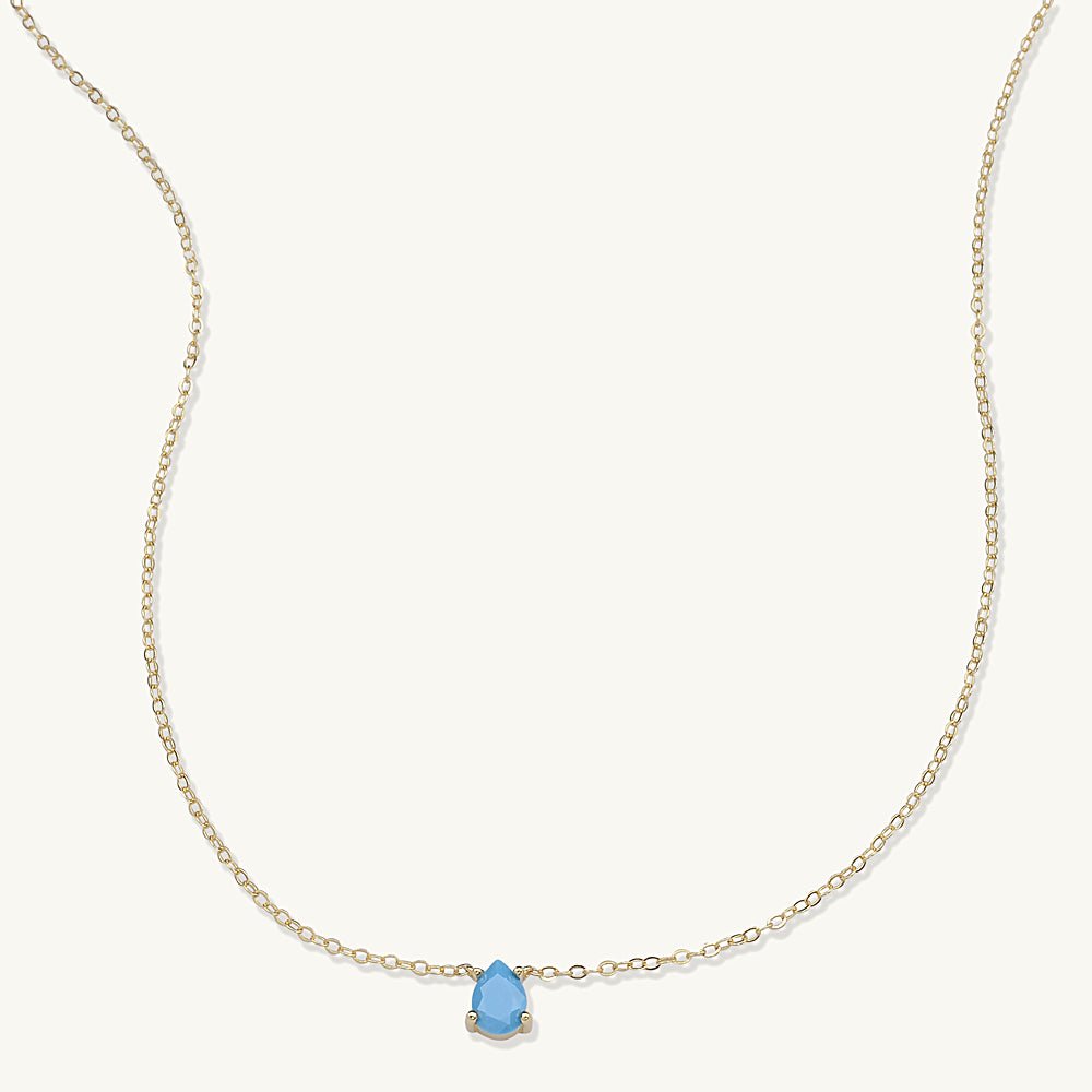 Birthstone Pear Shaped Necklace December