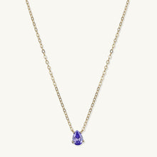 Birthstone Pear Shaped Necklace February