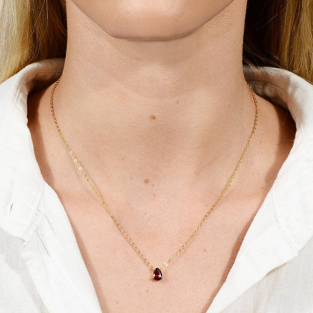 Birthstone Pear Shaped Necklace January
