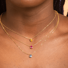 Birthstone Pear Shaped Necklace July