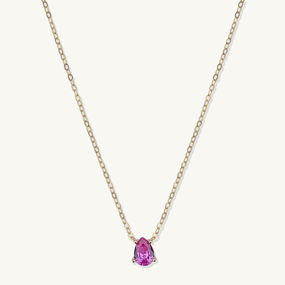 Birthstone Pear Shaped Necklace July