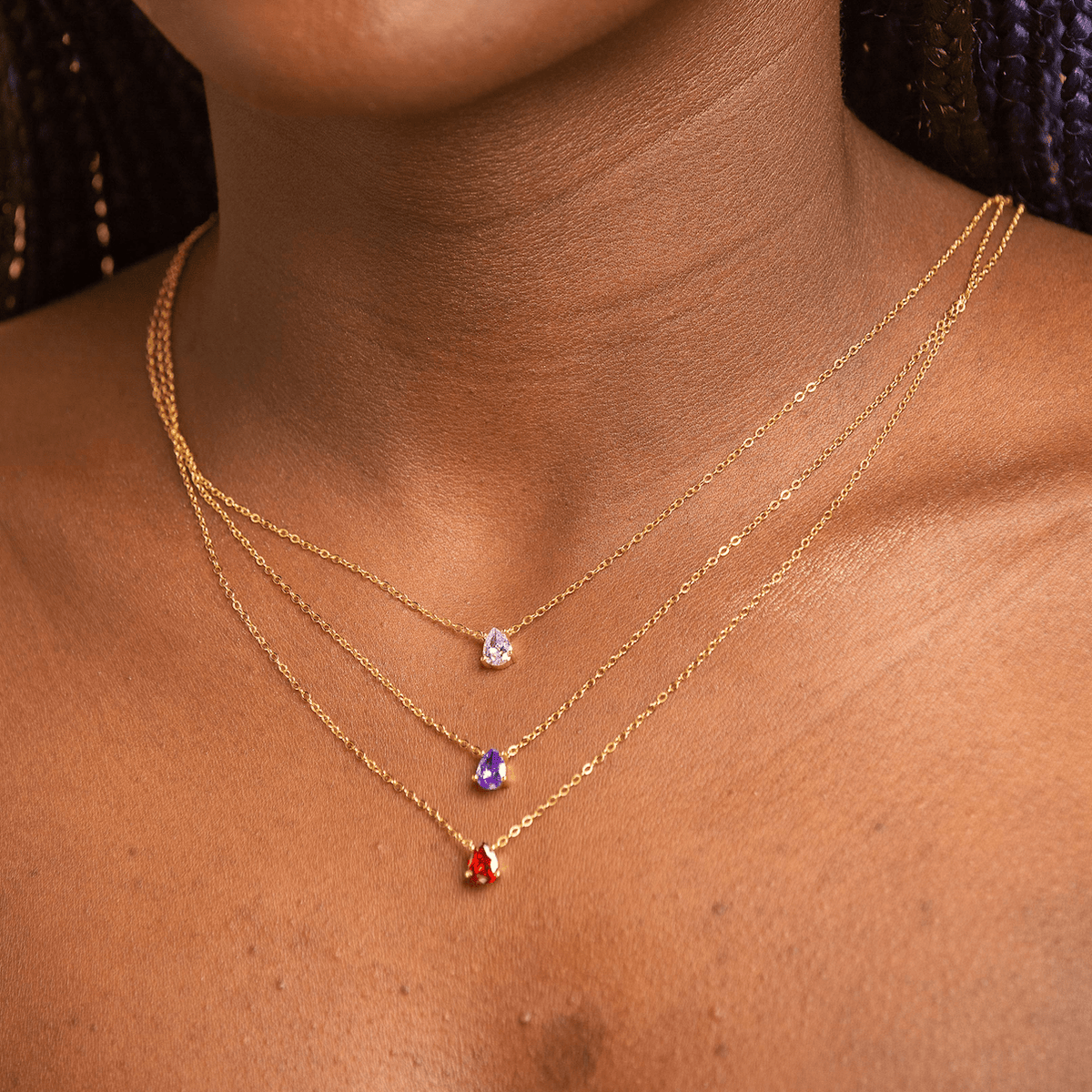 Birthstone Pear Shaped Necklace June