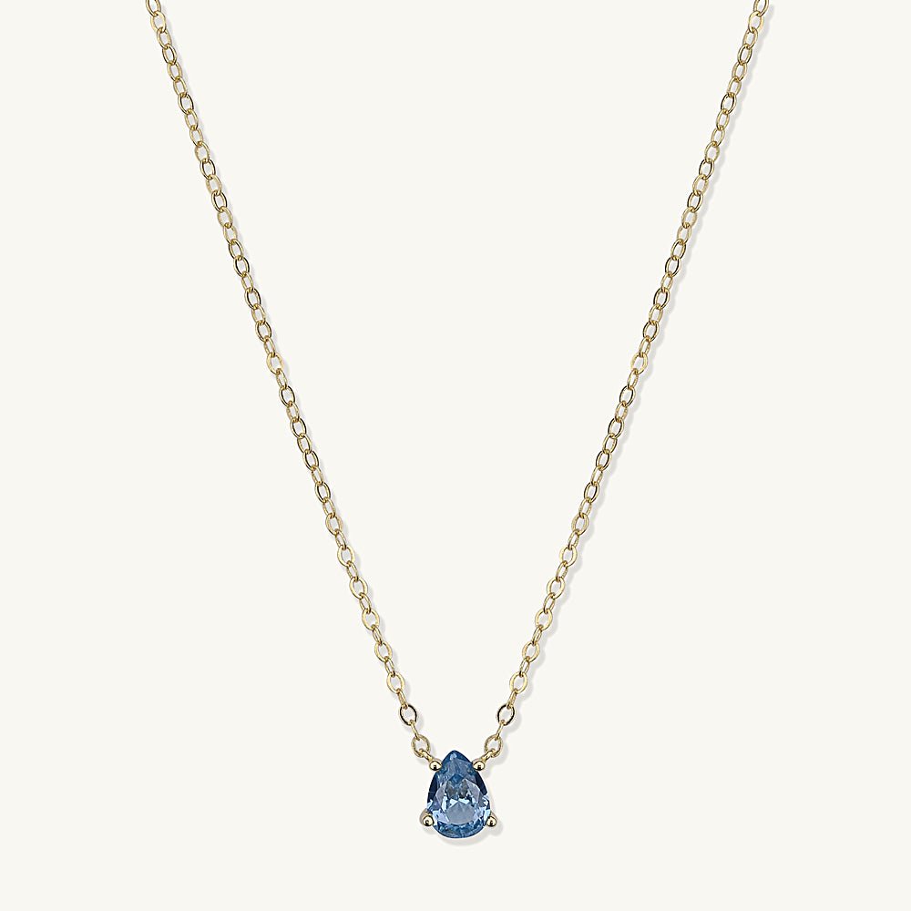 Birthstone Pear Shaped Necklace March