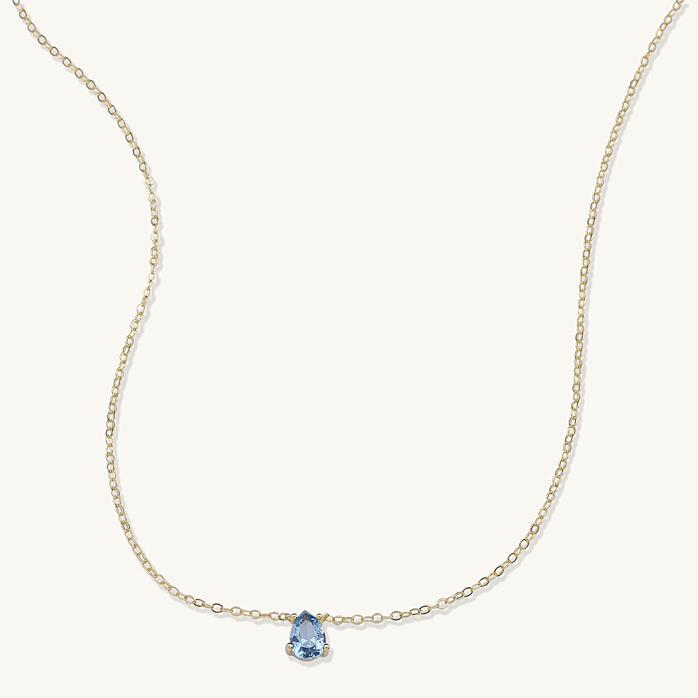 Birthstone Pear Shaped Necklace March