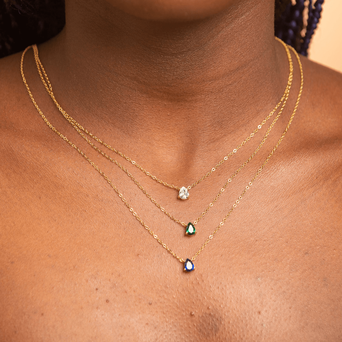 Birthstone Pear Shaped Necklace May