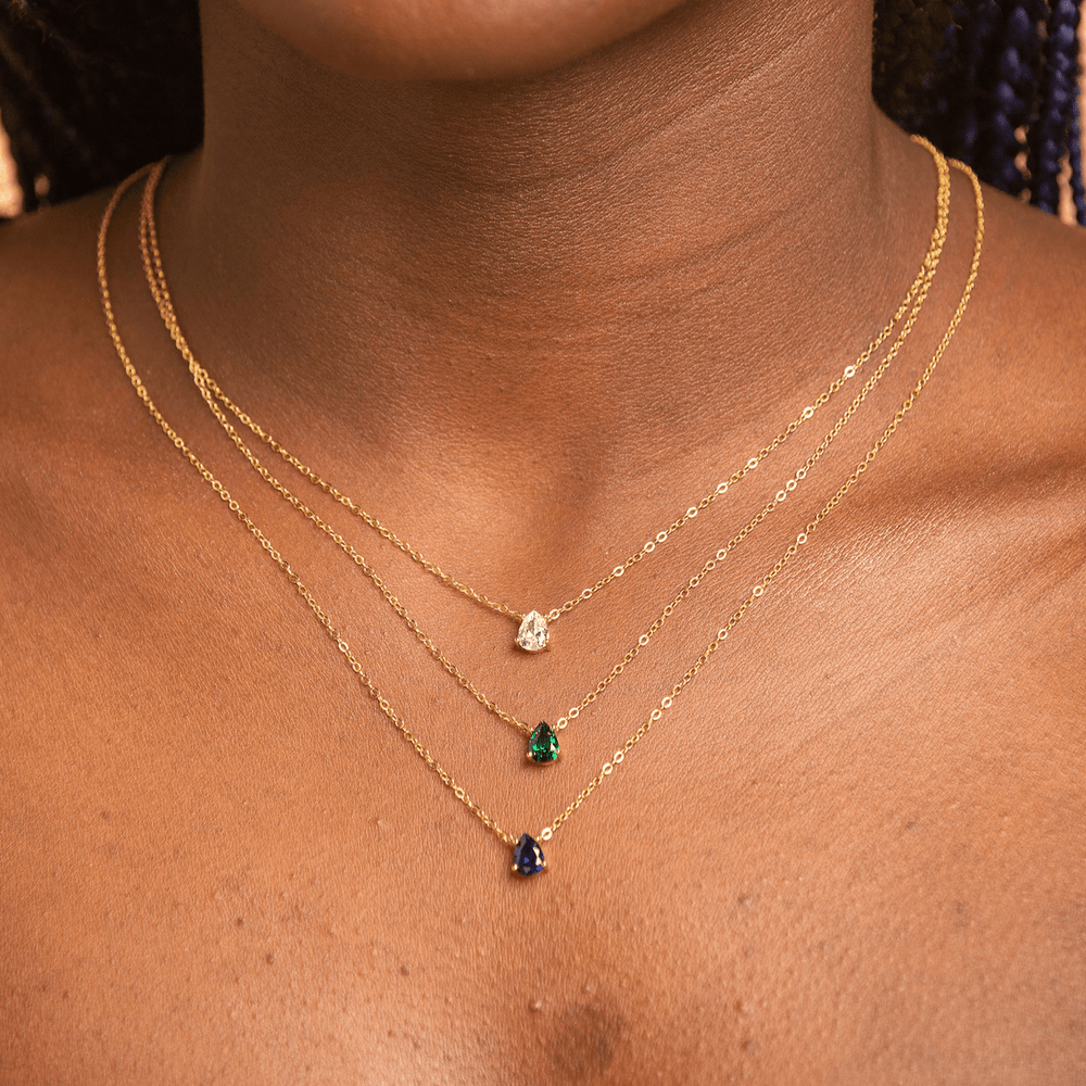Birthstone Pear Shaped Necklace May