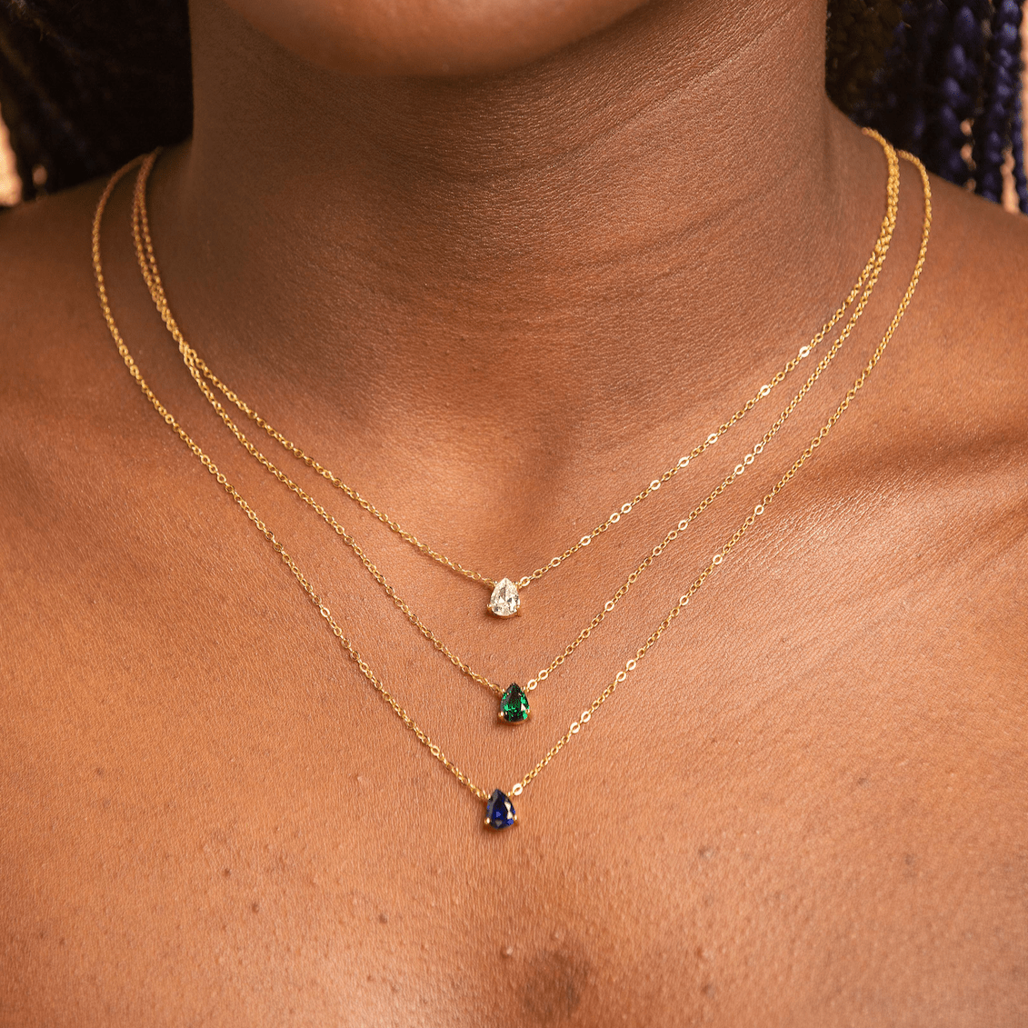 Birthstone Pear Shaped Necklace May
