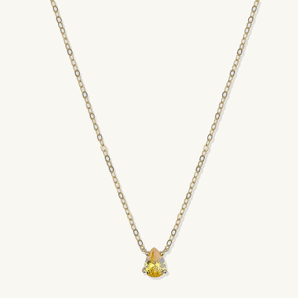Birthstone Pear Shaped Necklace November