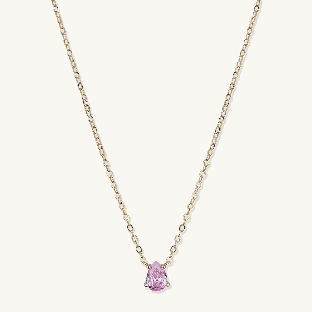 Birthstone Pear Shaped Necklace October