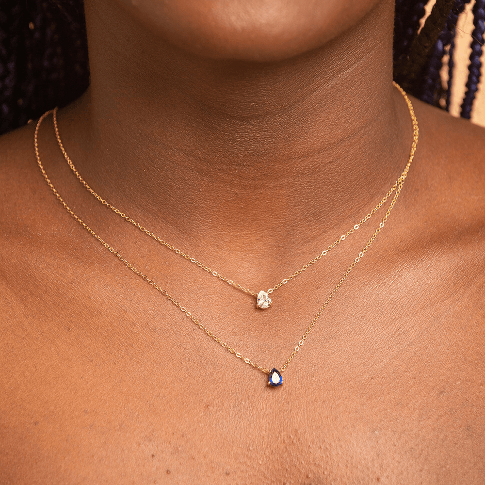 Birthstone Pear Shaped Necklace September