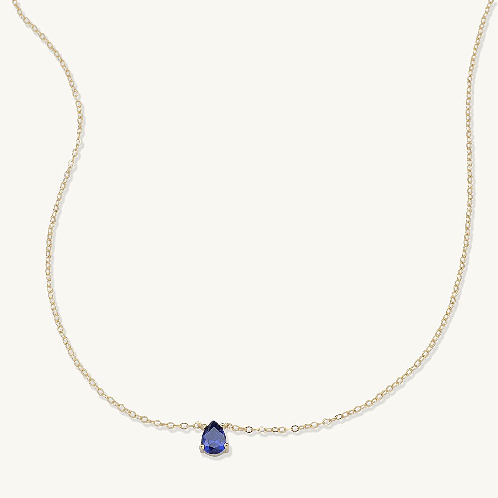 Birthstone Pear Shaped Necklace September