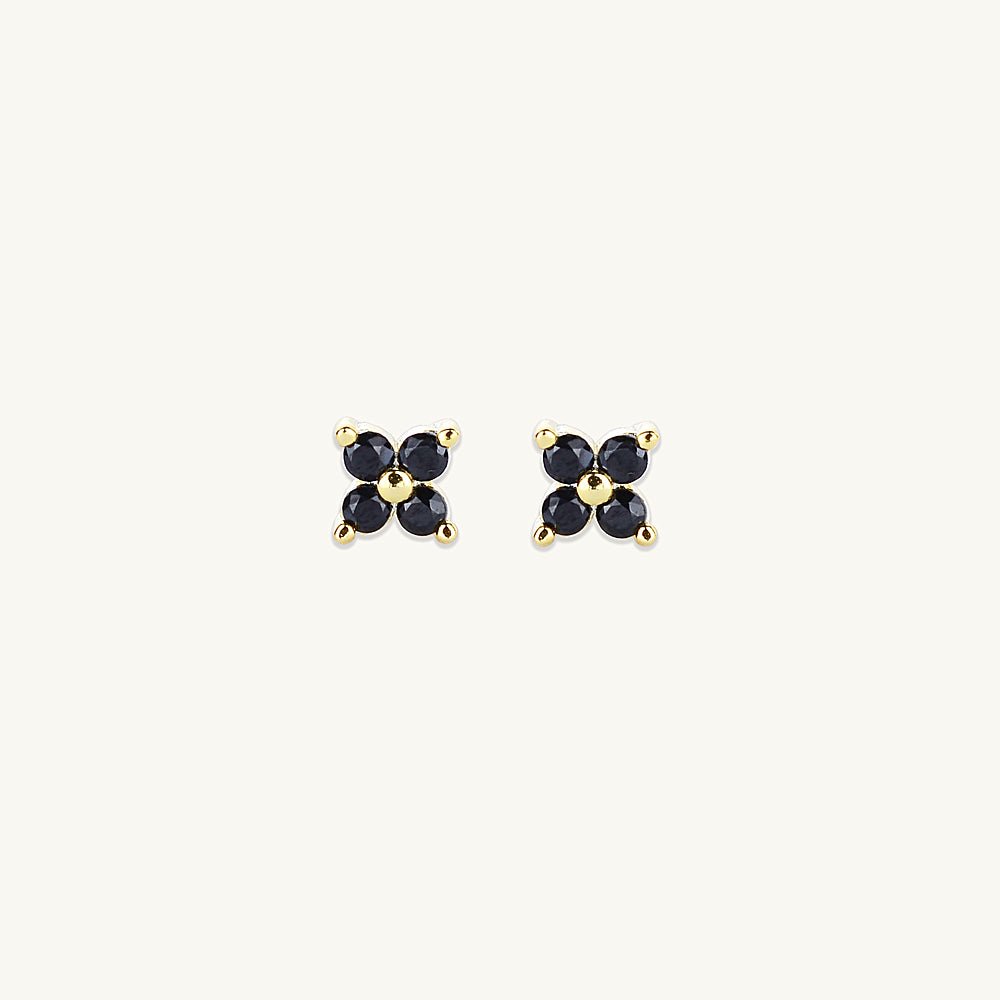 Black Clover Sapphire Earrings