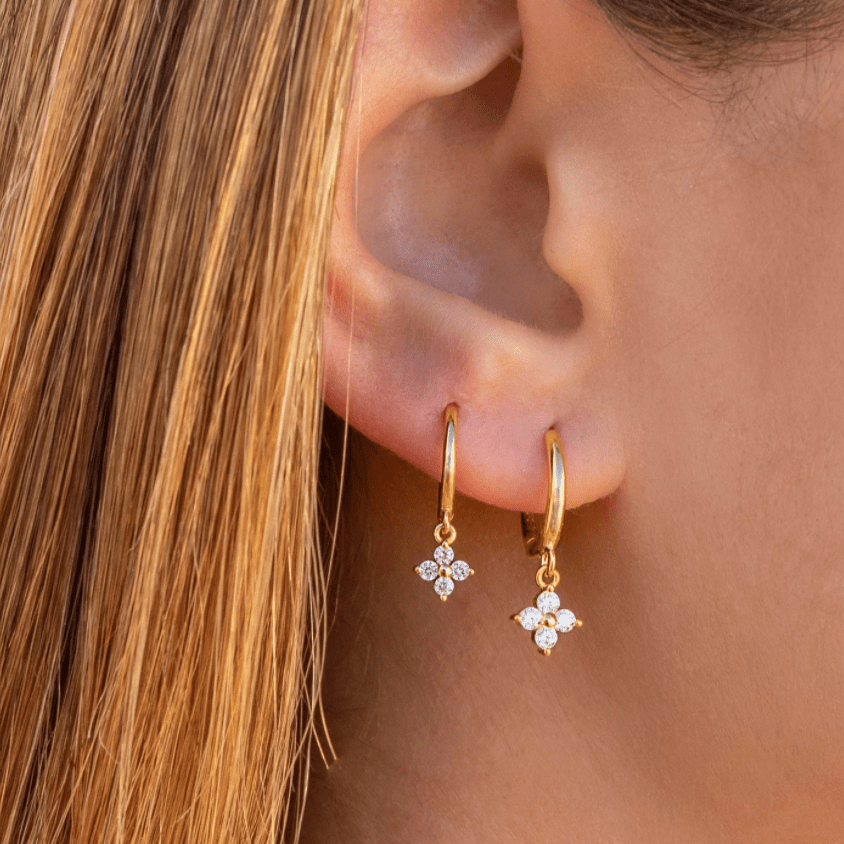 Black Clover Sapphire Hoop Earrings