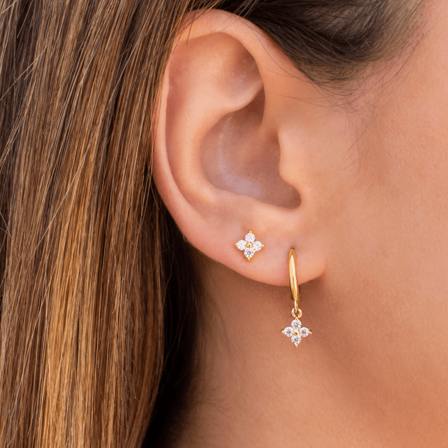Black Clover Sapphire Hoop Earrings