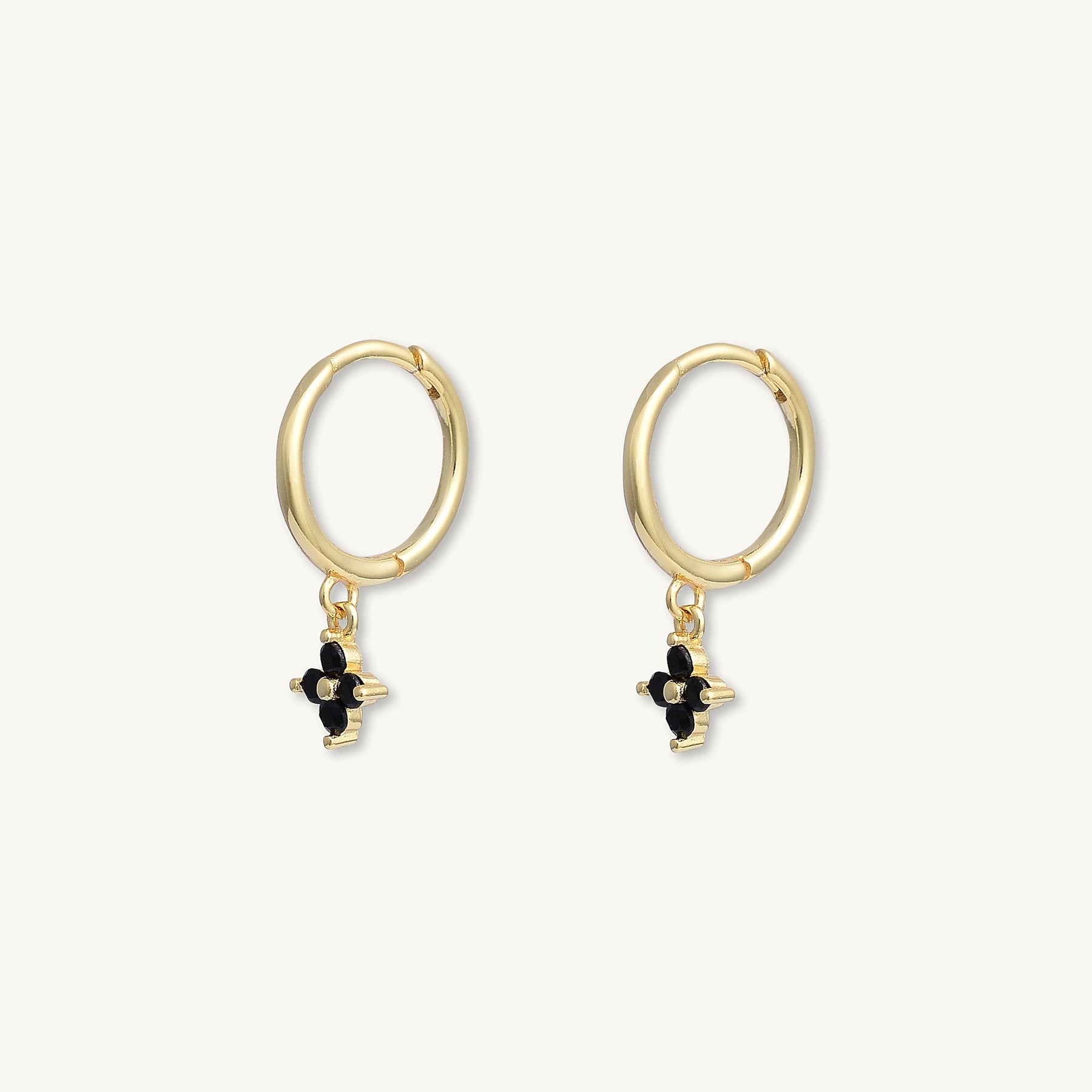 Black Clover Sapphire Hoop Earrings