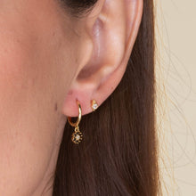 Black Flower Hoop Earrings