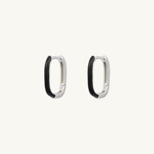 Black Lacquered Huggie Earrings