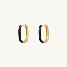 Black Lacquered Huggie Earrings