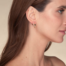 Black Long Baguette Huggie Hoops Earrings