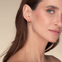 Black Long Baguette Huggie Hoops Earrings