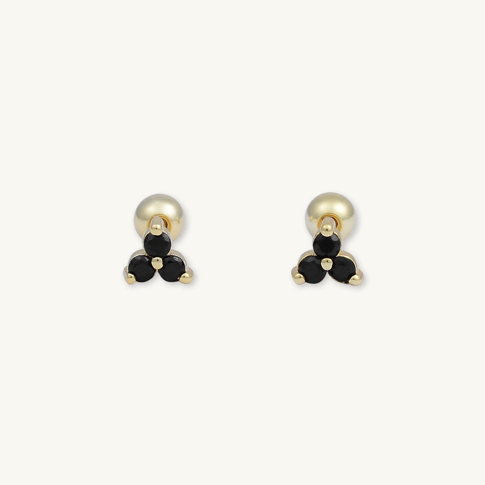 Black Lotus Sapphire Barbell Cartilage Earrings