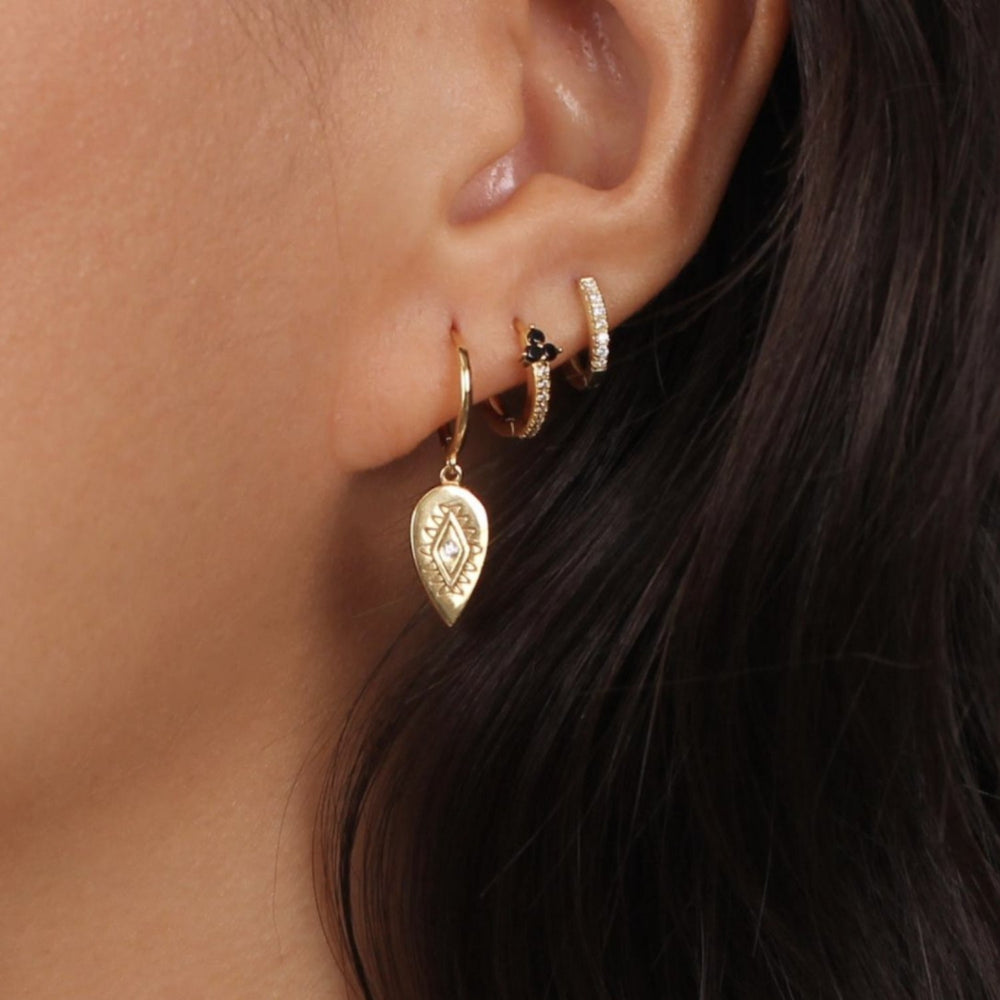 Black Lotus Sapphire Hoop Earrings
